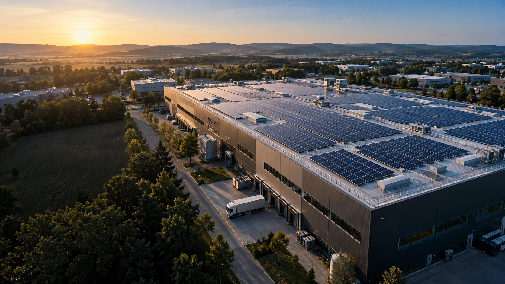 Photovoltaik-Großanlage auf einem Gewerbedach