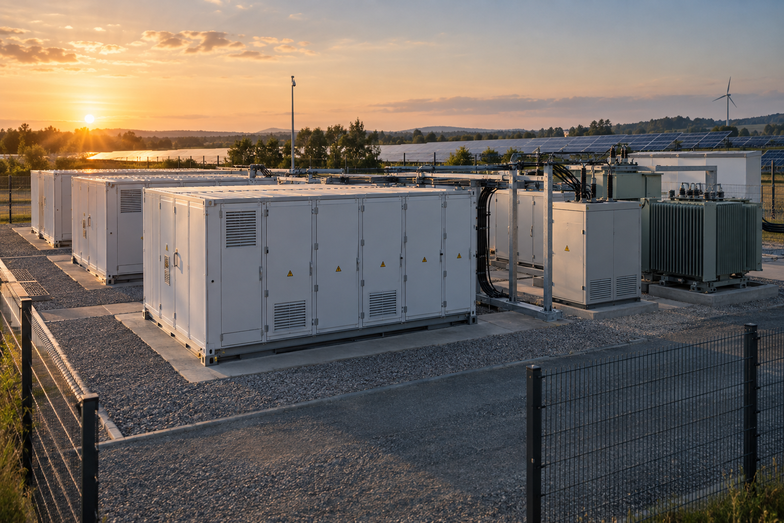 Gewerblicher Batteriespeicher an einem Industriestandort